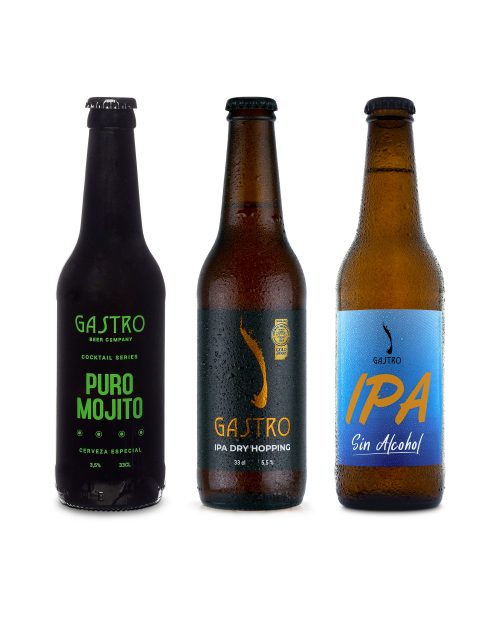 PACK BEER SOMMELIER (4 GASTRO IPA DRY HOPPING, 4 GASTRO IPA SIN ALCOHOL Y 4 GASTRO MOJITO) (CAJA 12 UD)